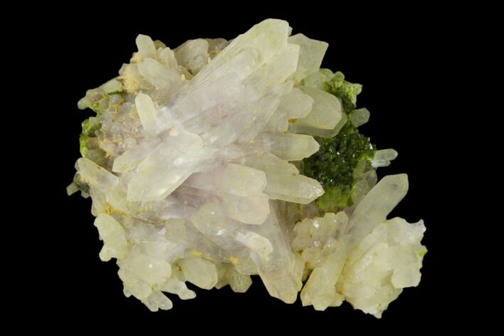Lustrous Epidote with Quartz Crystals - Morocco #138308